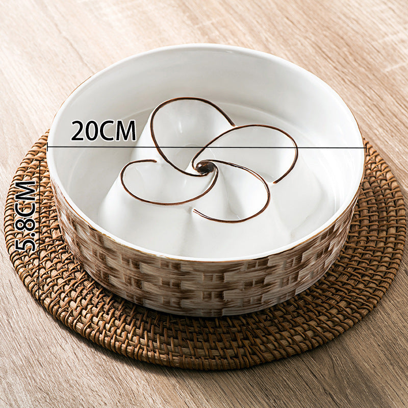 Ceramic Slow Feeder Dog Bowl for Dogs