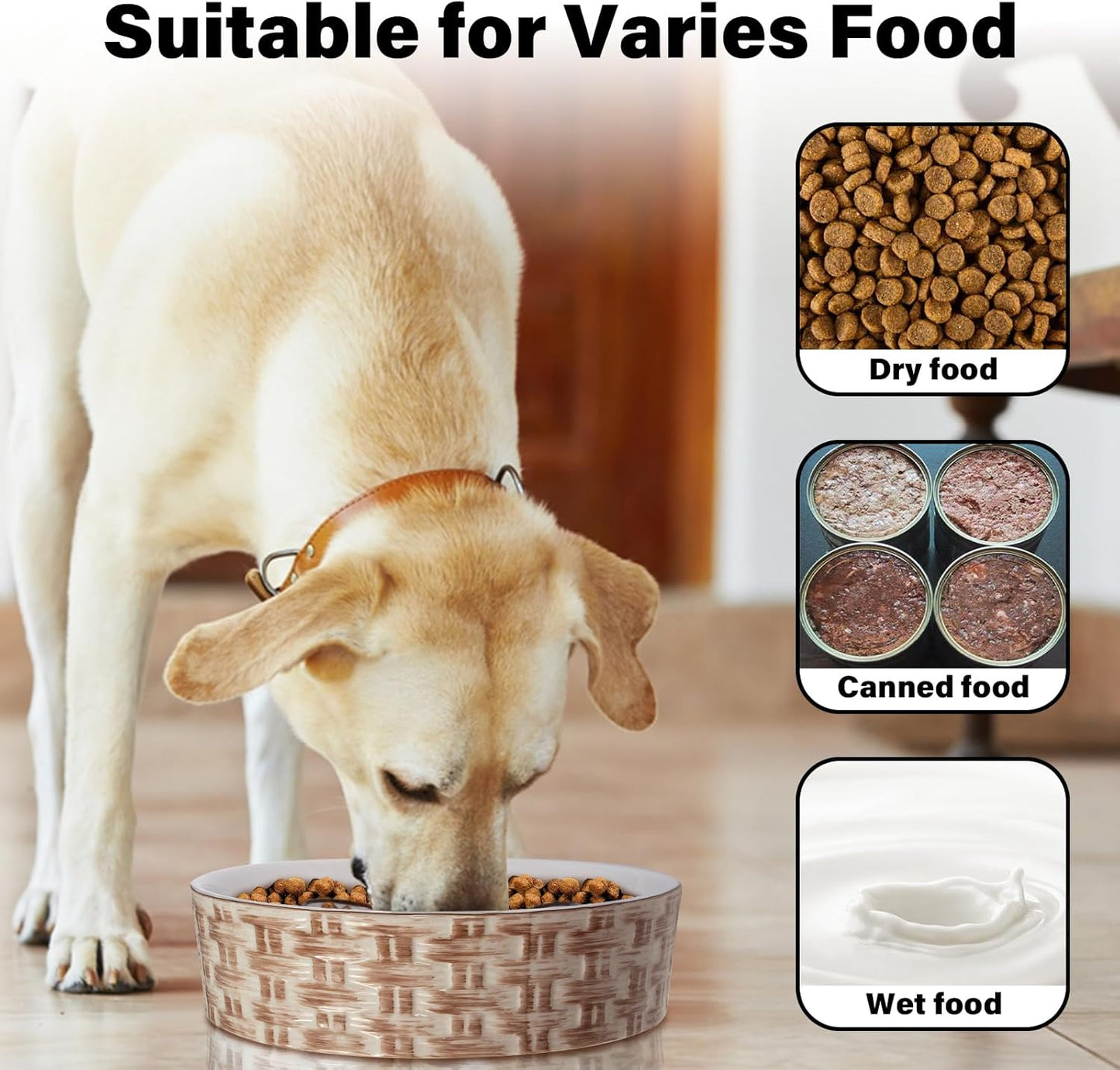 Ceramic Slow Feeder Dog Bowl for Dogs