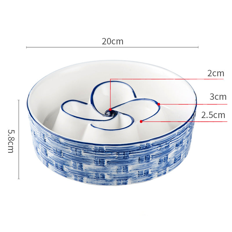 Ceramic Slow Feeder Dog Bowl for Dogs