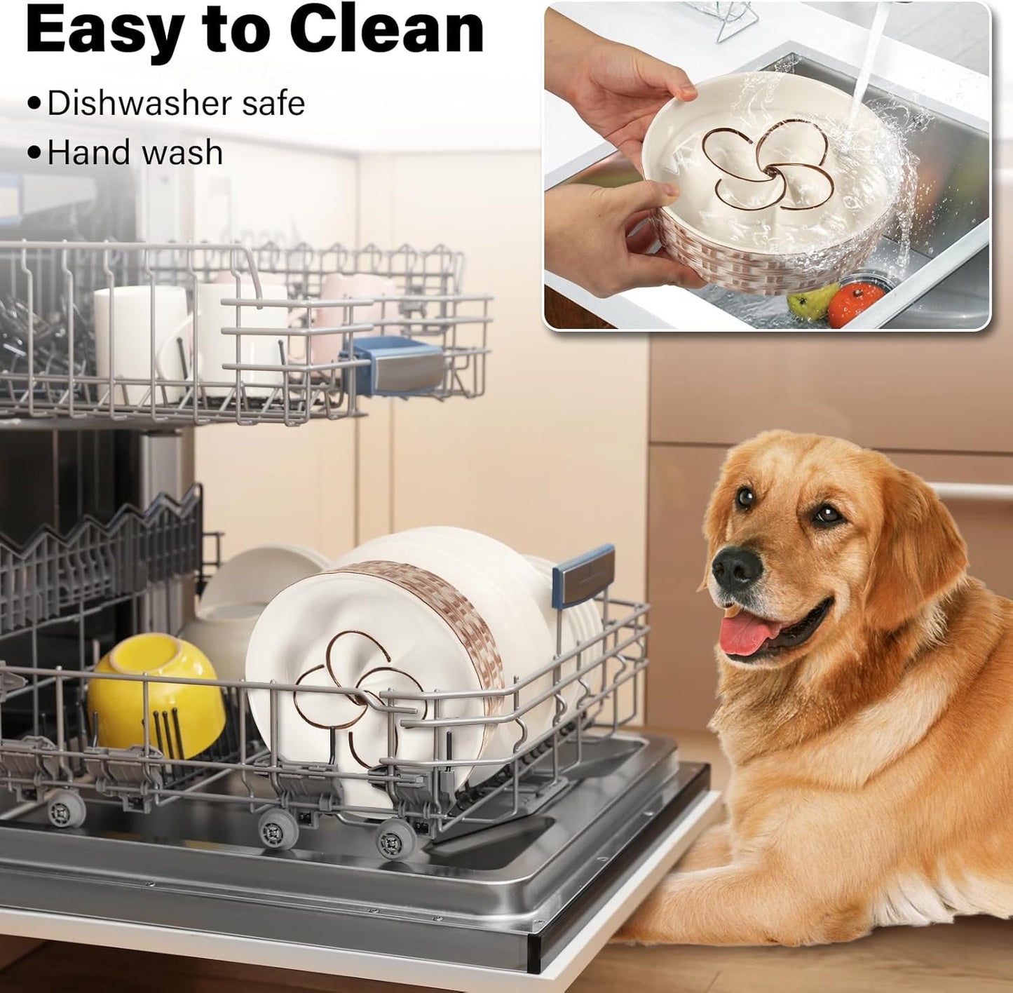 Ceramic Slow Feeder Dog Bowl for Dogs