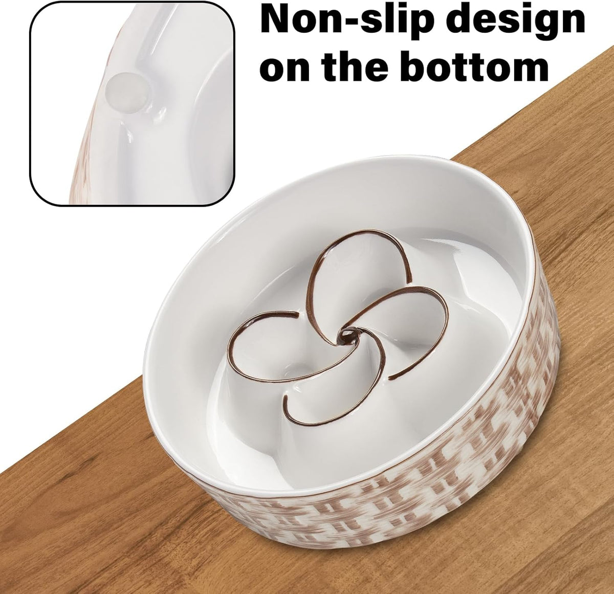 Ceramic Slow Feeder Dog Bowl for Dogs